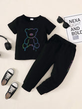 Load image into Gallery viewer, Boys Bear Graphic Tee and Joggers Set