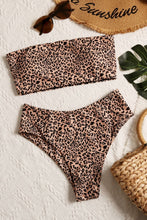 Load image into Gallery viewer, Leopard Swim Tube Top and Swim Bottoms Set