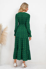 Load image into Gallery viewer, Swiss Dot Tied Surplice Flounce Sleeve Dress