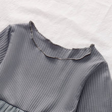 Load image into Gallery viewer, Girls Round Neck Ribbed Tulle Dress