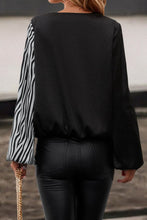 Load image into Gallery viewer, Animal Print Color Block Balloon Sleeve Blouse