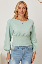 Load image into Gallery viewer, Boat Neck Lantern Sleeve Blouse