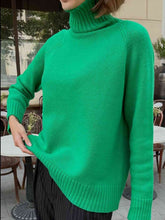 Load image into Gallery viewer, Turtle Neck Raglan Sleeve Sweater