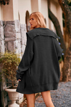 Load image into Gallery viewer, Collared Neck Button-Up Cardigan with Pockets