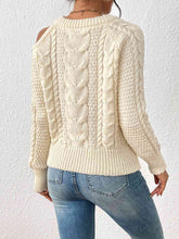 Load image into Gallery viewer, Cable-Knit Cold-Shoulder Sweater
