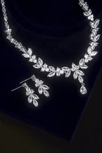 Load image into Gallery viewer, Platinum-Plated Necklace and Drop Earrings Set