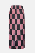 Load image into Gallery viewer, Checkered Accordion Pleated Midi Skirt