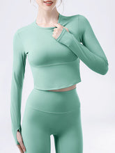 Load image into Gallery viewer, Round Neck Long Sleeve Active T-Shirt