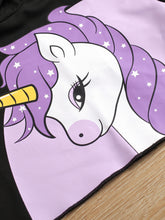 Load image into Gallery viewer, Kids Unicorn Graphic Hooded T-Shirt and Joggers Set
