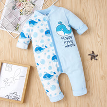 Load image into Gallery viewer, Baby Whale Print Two-Tone Jumpsuit
