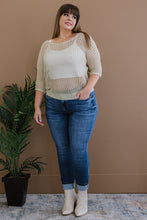 Load image into Gallery viewer, GeeGee Gracefully Golden Full Size Run Openwork Sweater