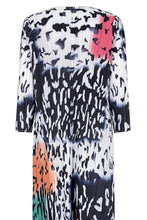 Load image into Gallery viewer, Printed Accordion Pleated Three-Quarter Sleeve Dress