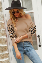 Load image into Gallery viewer, Printed Dropped Shoulder Round Neck Sweater