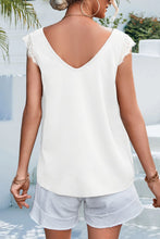 Load image into Gallery viewer, Lace Detail Eyelash Trim V-Neck Tank