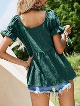 Load image into Gallery viewer, Scoop Neck Flounce Sleeve Blouse