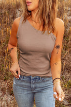 Load image into Gallery viewer, Asymmetrical Neck Sleeveless Waffle-Knit Tank