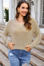 Load image into Gallery viewer, Full Size V-Neck Raglan Sleeve Sweater