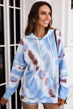 Load image into Gallery viewer, Dropped Sleeve Tie-dye Hoodie with Drawstring
