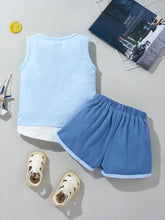 Load image into Gallery viewer, Kids Round Neck Tank and Striped Shorts Set