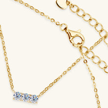 Load image into Gallery viewer, 925 Sterling Silver Inlaid Moissanite Bar Necklace