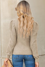 Load image into Gallery viewer, Cable-Knit Long Sleeve Round Neck Sweater