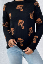 Load image into Gallery viewer, Graphic Mock Neck Dropped Shoulder Sweater