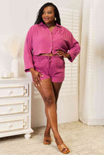Load image into Gallery viewer, Basic Bae Buttoned Long Sleeve Top and Shorts Set