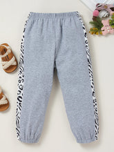 Load image into Gallery viewer, Girls Color Block Printed Cold-Shoulder Tee and Joggers Set