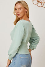 Load image into Gallery viewer, Boat Neck Lantern Sleeve Blouse