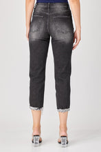 Load image into Gallery viewer, RISEN Distressed High-Rise Boyfriend Jeans in Black