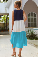 Load image into Gallery viewer, Sleeveless High Neck Color Block Dress
