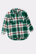Load image into Gallery viewer, Plaid Dropped Shoulder Pocket Shacket