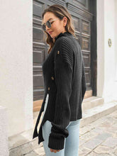Load image into Gallery viewer, Decorative Button Slit Sweater