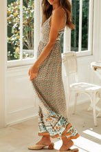 Load image into Gallery viewer, Bohemian Spaghetti Strap Frill Trim Maxi Dress