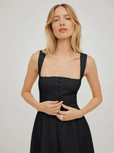 Load image into Gallery viewer, Square Neck Wide Strap Midi Dress