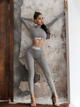 Load image into Gallery viewer, BABY GIRL Cropped Mock Neck Top and Leggings Set