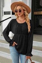 Load image into Gallery viewer, Round Neck Flounce Sleeve Blouse