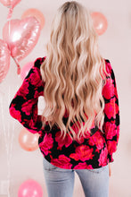 Load image into Gallery viewer, Floral Button Front Lantern Sleeve Shirt