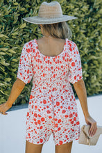 Load image into Gallery viewer, Smocked Printed Short Sleeve Romper