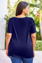 Load image into Gallery viewer, Plus Size Square Neck Puff Sleeve Tee