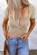 Load image into Gallery viewer, Lace-Up Square Neck Crop Top