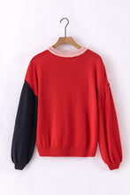 Load image into Gallery viewer, Contrast Round Neck Dropped Shoulder Sweater
