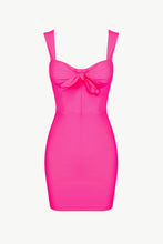 Load image into Gallery viewer, Bow Detail Sweetheart Neck Sleeveless Mini Dress