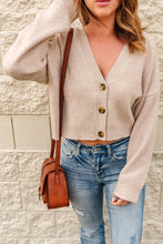 Load image into Gallery viewer, Button Down V-Neck Cropped Cardigan