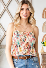 Load image into Gallery viewer, Floral Smocked Frill Trim Cami