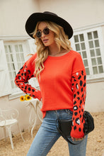 Load image into Gallery viewer, Printed Dropped Shoulder Round Neck Sweater