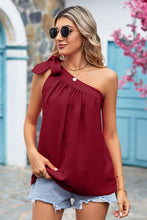 Load image into Gallery viewer, Tied One-Shoulder Blouse