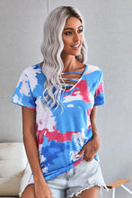 Load image into Gallery viewer, Tie-Dye Strappy Neck Tee