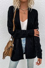 Load image into Gallery viewer, Cable-Knit Open Front Cardigan with Pockets