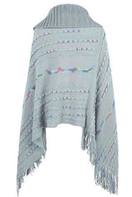 Load image into Gallery viewer, Cloak Sleeve Fringe Detail Poncho